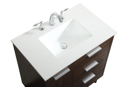 Elegant Furniture & Lighting - Baldwin 30 inch bathroom vanity in Walnut - VF47030MWT veiw 3