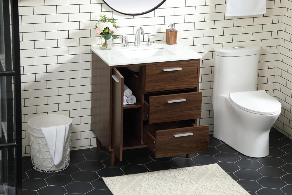 Elegant Furniture & Lighting - Baldwin 30 inch bathroom vanity in Walnut - VF47030MWT veiw 10