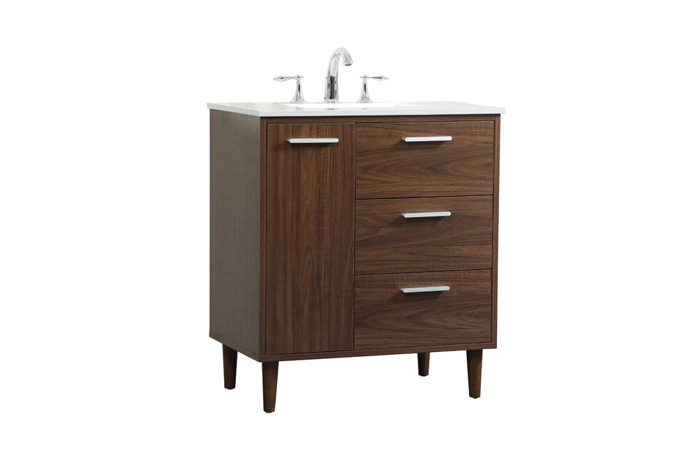 Elegant Furniture & Lighting - Baldwin 30 inch bathroom vanity in Walnut - VF47030MWT veiw 14