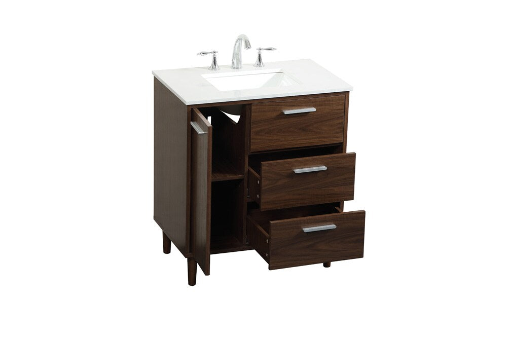 Elegant Furniture & Lighting - Baldwin 30 inch bathroom vanity in Walnut - VF47030MWT veiw 16