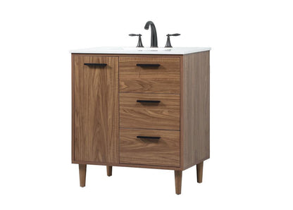 Elegant Furniture & Lighting - Baldwin 30 inch Single bathroom vanity in walnut brown - VF47030WB veiw 8