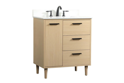 Elegant Furniture & Lighting - Baldwin 30 inch bathroom vanity in Maple with backsplash - VF47030MMP-BS veiw 1
