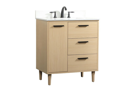 Elegant Furniture & Lighting - Baldwin 30 inch bathroom vanity in Maple with backsplash - VF47030MMP-BS veiw 1