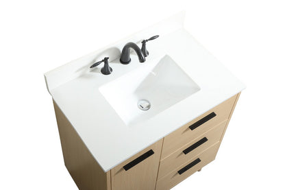 Elegant Furniture & Lighting - Baldwin 30 inch bathroom vanity in Maple with backsplash - VF47030MMP-BS veiw 3