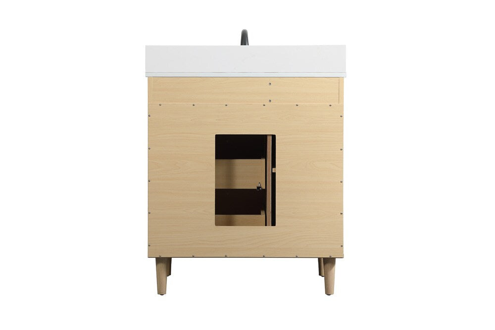 Elegant Furniture & Lighting - Baldwin 30 inch bathroom vanity in Maple with backsplash - VF47030MMP-BS veiw 8