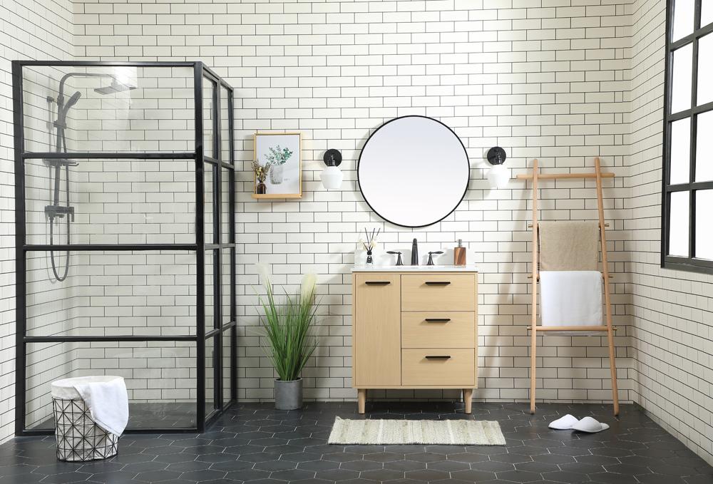 Elegant Furniture & Lighting - Baldwin 30 inch bathroom vanity in Maple with backsplash - VF47030MMP-BS veiw 11