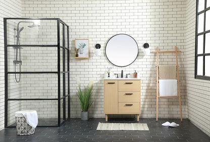 Elegant Furniture & Lighting - Baldwin 30 inch bathroom vanity in Maple with backsplash - VF47030MMP-BS veiw 11