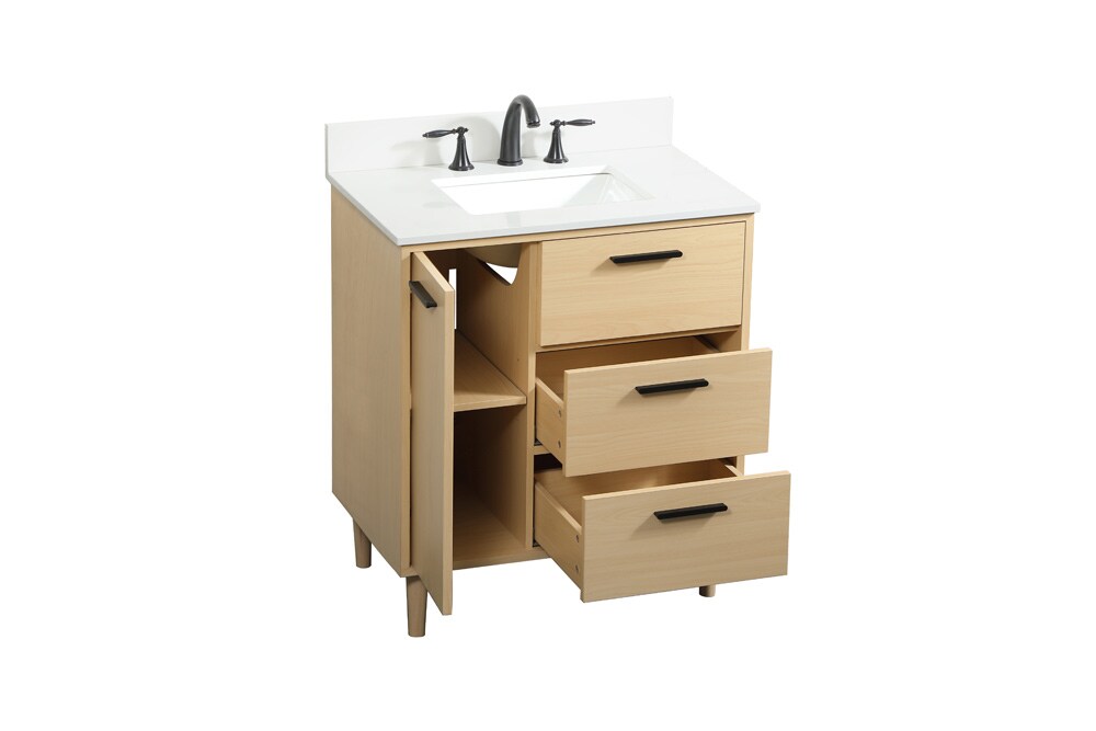 Elegant Furniture & Lighting - Baldwin 30 inch bathroom vanity in Maple with backsplash - VF47030MMP-BS veiw 16