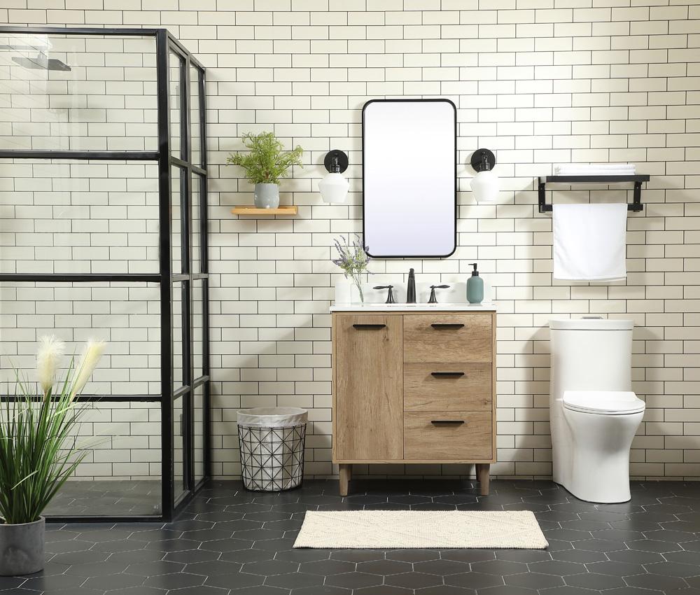 Elegant Furniture & Lighting - Baldwin 30 inch Single bathroom vanity in natural oak with backsplash - VF47030NT-BS veiw 5