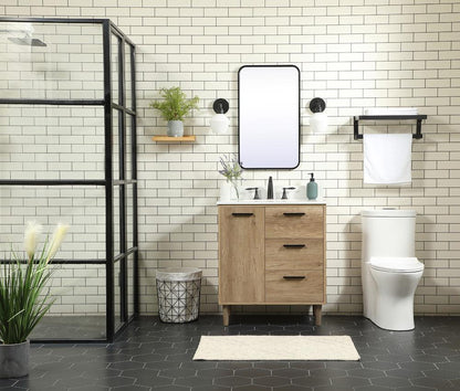 Elegant Furniture & Lighting - Baldwin 30 inch Single bathroom vanity in natural oak with backsplash - VF47030NT-BS veiw 5