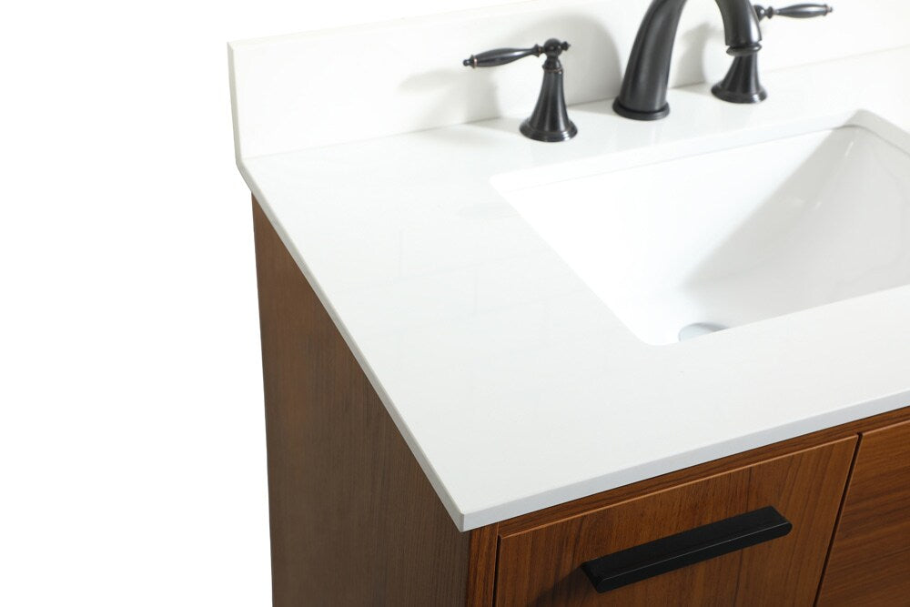 Elegant Furniture & Lighting - Baldwin 30 inch bathroom vanity in Teak with backsplash - VF47030MTK-BS veiw 4