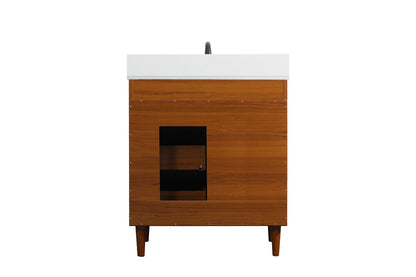 Elegant Furniture & Lighting - Baldwin 30 inch bathroom vanity in Teak with backsplash - VF47030MTK-BS veiw 8