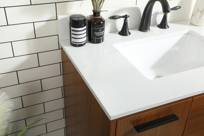 Elegant Furniture & Lighting - Baldwin 30 inch bathroom vanity in Teak with backsplash - VF47030MTK-BS veiw 12