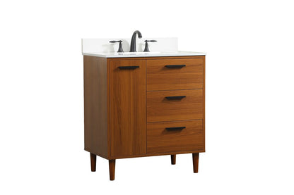 Elegant Furniture & Lighting - Baldwin 30 inch bathroom vanity in Teak with backsplash - VF47030MTK-BS veiw 14