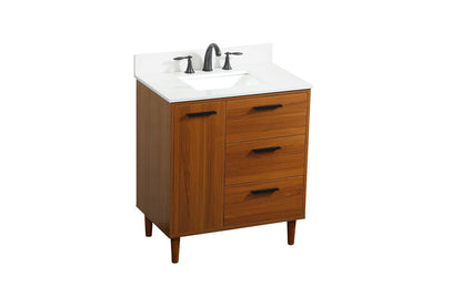 Elegant Furniture & Lighting - Baldwin 30 inch bathroom vanity in Teak with backsplash - VF47030MTK-BS veiw 15