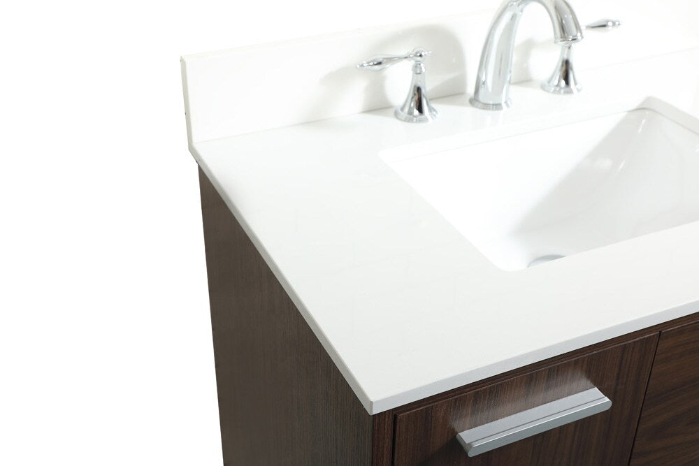 Elegant Furniture & Lighting - Baldwin 30 inch bathroom vanity in Walnut with backsplash - VF47030MWT-BS veiw 4
