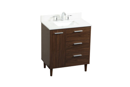Elegant Furniture & Lighting - Baldwin 30 inch bathroom vanity in Walnut with backsplash - VF47030MWT-BS veiw 15