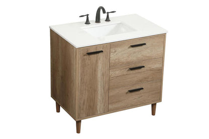 Elegant Furniture & Lighting - Baldwin 36 inch Single bathroom vanity in natural oak - VF47036NT veiw 1