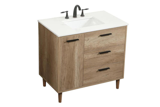Elegant Furniture & Lighting - Baldwin 36 inch Single bathroom vanity in natural oak - VF47036NT veiw 1