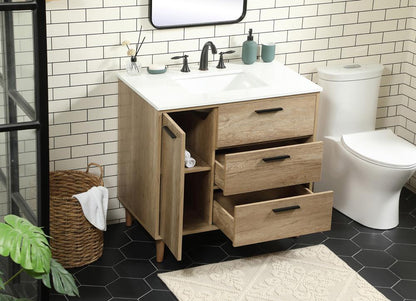 Elegant Furniture & Lighting - Baldwin 36 inch Single bathroom vanity in natural oak - VF47036NT veiw 4