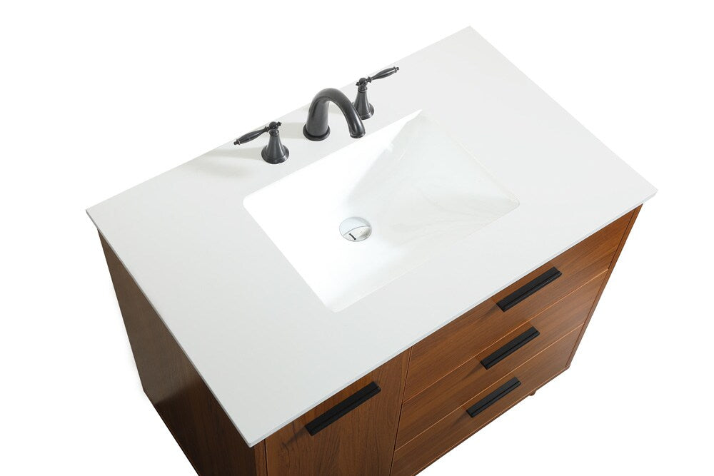 Elegant Furniture & Lighting - Baldwin 36 inch bathroom vanity in Teak - VF47036MTK veiw 3