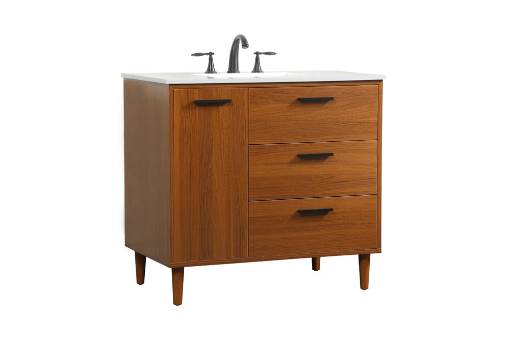 Elegant Furniture & Lighting - Baldwin 36 inch bathroom vanity in Teak - VF47036MTK veiw 14