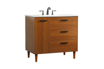 Elegant Furniture & Lighting - Baldwin 36 inch bathroom vanity in Teak - VF47036MTK veiw 14