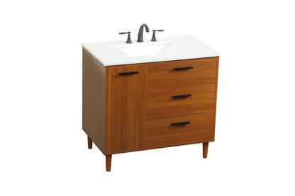 Elegant Furniture & Lighting - Baldwin 36 inch bathroom vanity in Teak - VF47036MTK veiw 15