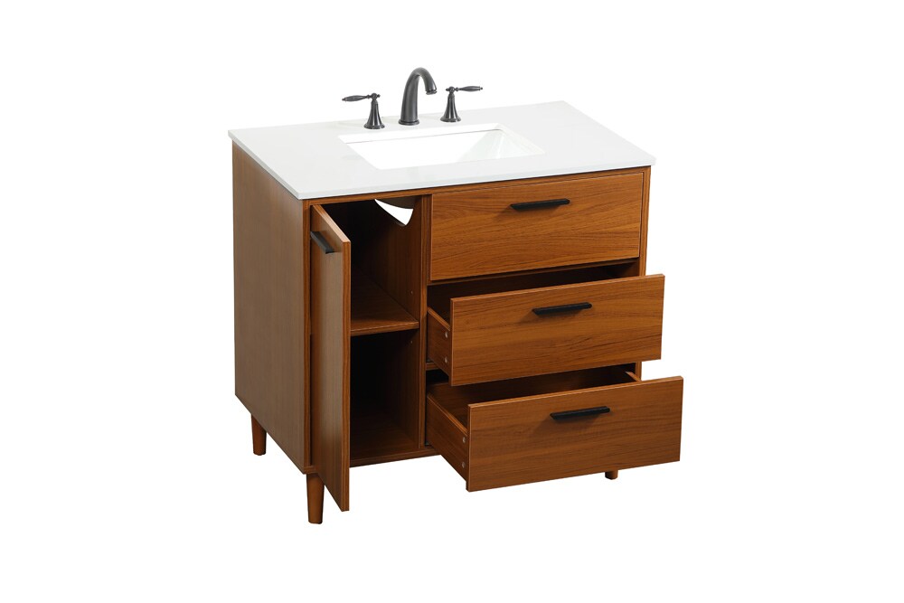 Elegant Furniture & Lighting - Baldwin 36 inch bathroom vanity in Teak - VF47036MTK veiw 16