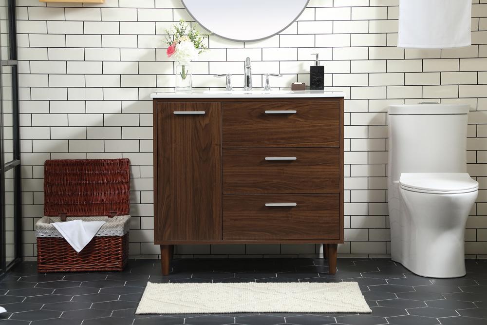 Elegant Furniture & Lighting - Baldwin 36 inch bathroom vanity in Walnut - VF47036MWT veiw 2