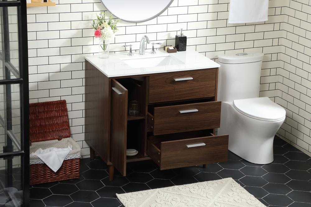 Elegant Furniture & Lighting - Baldwin 36 inch bathroom vanity in Walnut - VF47036MWT veiw 10