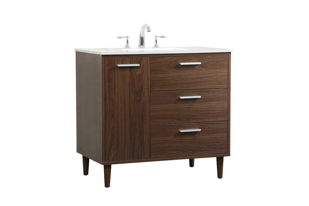 Elegant Furniture & Lighting - Baldwin 36 inch bathroom vanity in Walnut - VF47036MWT veiw 14