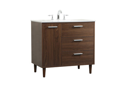 Elegant Furniture & Lighting - Baldwin 36 inch bathroom vanity in Walnut - VF47036MWT veiw 14