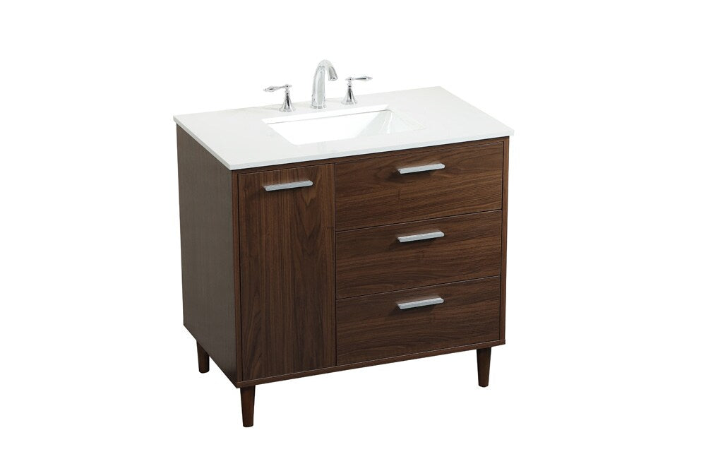 Elegant Furniture & Lighting - Baldwin 36 inch bathroom vanity in Walnut - VF47036MWT veiw 15