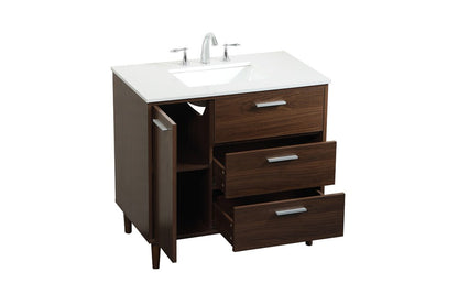 Elegant Furniture & Lighting - Baldwin 36 inch bathroom vanity in Walnut - VF47036MWT veiw 16