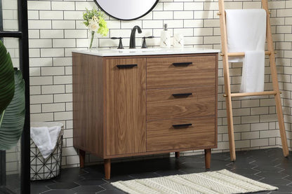 Elegant Furniture & Lighting - Baldwin 36 inch Single bathroom vanity in walnut brown - VF47036WB veiw 3