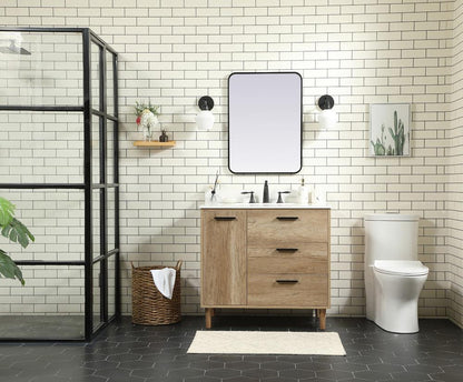 Elegant Furniture & Lighting - Baldwin 36 inch Single bathroom vanity in natural oak with backsplash - VF47036NT-BS veiw 5