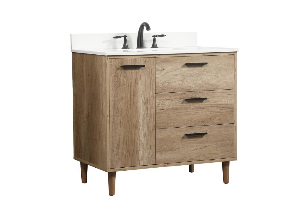 Elegant Furniture & Lighting - Baldwin 36 inch Single bathroom vanity in natural oak with backsplash - VF47036NT-BS veiw 8