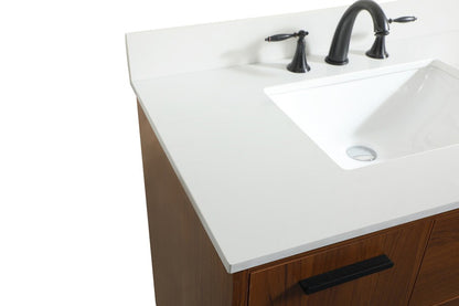 Elegant Furniture & Lighting - Baldwin 36 inch bathroom vanity in Teak with backsplash - VF47036MTK-BS veiw 4
