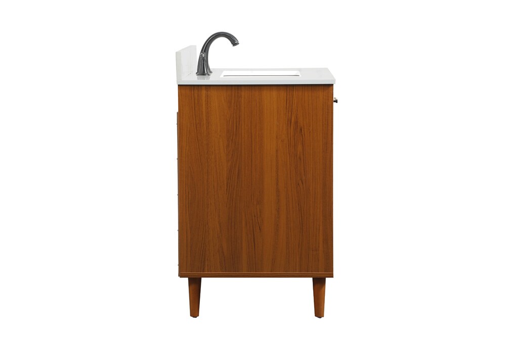 Elegant Furniture & Lighting - Baldwin 36 inch bathroom vanity in Teak with backsplash - VF47036MTK-BS veiw 7