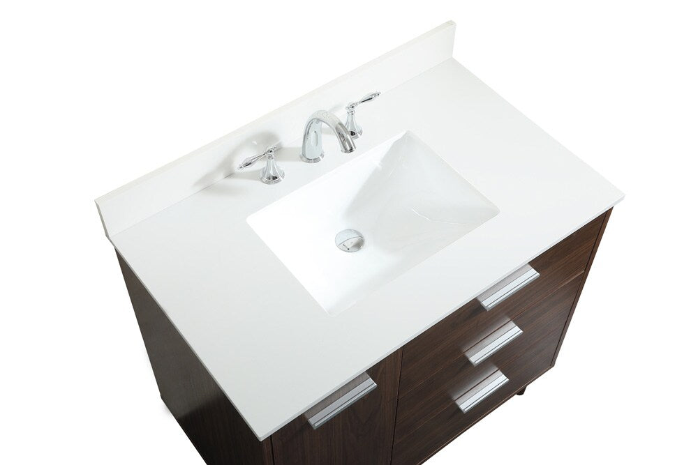Elegant Furniture & Lighting - Baldwin 36 inch bathroom vanity in Walnut with backsplash - VF47036MWT-BS veiw 3