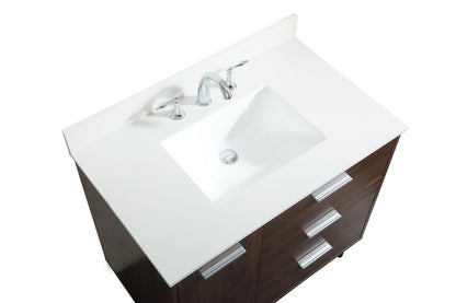 Elegant Furniture & Lighting - Baldwin 36 inch bathroom vanity in Walnut with backsplash - VF47036MWT-BS veiw 3