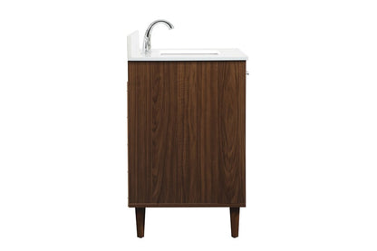 Elegant Furniture & Lighting - Baldwin 36 inch bathroom vanity in Walnut with backsplash - VF47036MWT-BS veiw 7