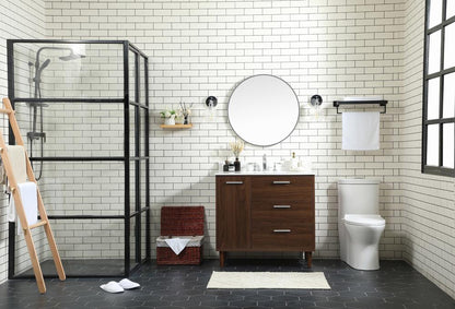Elegant Furniture & Lighting - Baldwin 36 inch bathroom vanity in Walnut with backsplash - VF47036MWT-BS veiw 11
