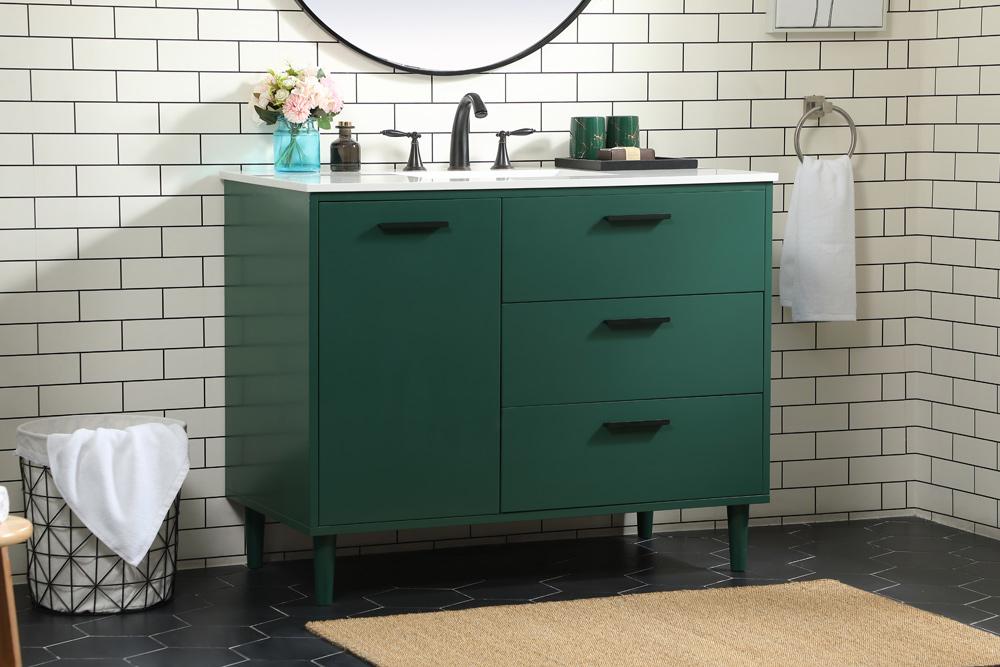 Elegant Furniture & Lighting - Baldwin 42 inch bathroom vanity in Green - VF47042MGN veiw 9
