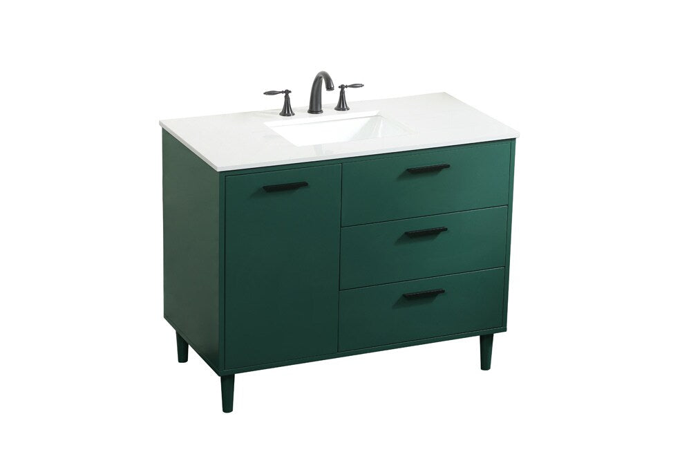 Elegant Furniture & Lighting - Baldwin 42 inch bathroom vanity in Green - VF47042MGN veiw 15