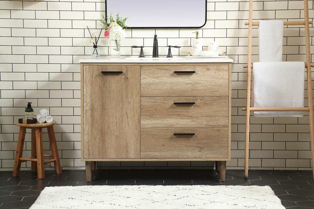 Elegant Furniture & Lighting - Baldwin 42 inch Single bathroom vanity in natural oak - VF47042NT veiw 2