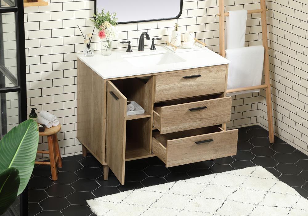 Elegant Furniture & Lighting - Baldwin 42 inch Single bathroom vanity in natural oak - VF47042NT veiw 4