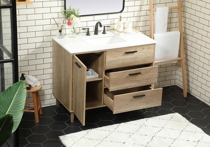 Elegant Furniture & Lighting - Baldwin 42 inch Single bathroom vanity in natural oak - VF47042NT veiw 4