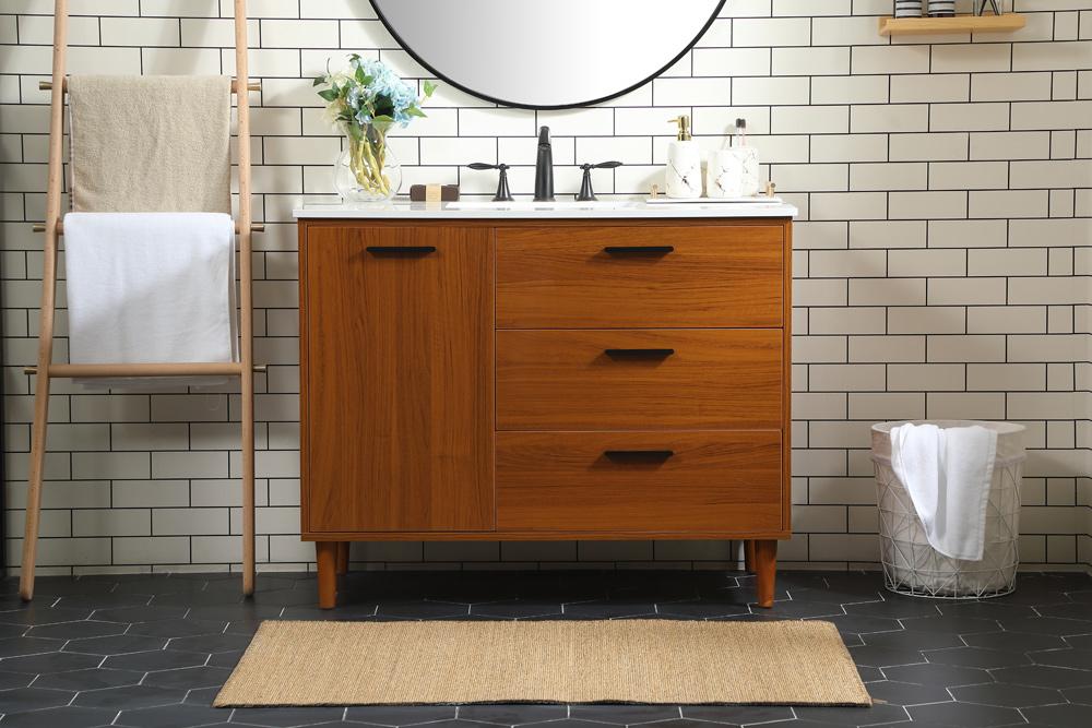Elegant Furniture & Lighting - Baldwin 42 inch bathroom vanity in Teak - VF47042MTK veiw 2